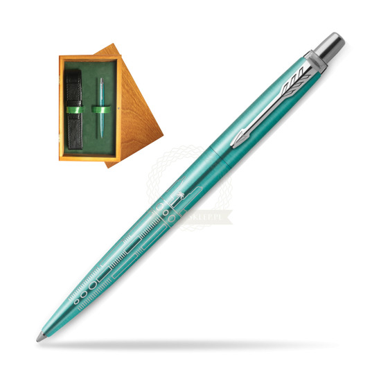 Długopis Parker JOTTER GLOBAL ICON - MIAMI w pudełku drewnianym Honey Single Zieleń