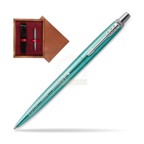 Długopis Parker JOTTER GLOBAL ICON - MIAMI w pudełku drewnianym Mahoń Single Bordo