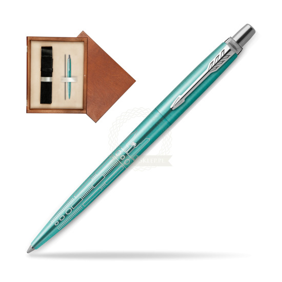 Długopis Parker JOTTER GLOBAL ICON - MIAMI w pudełku drewnianym Mahoń Single Ecru