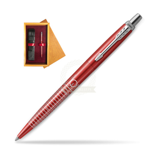 Długopis Parker JOTTER GLOBAL ICON - LONDON w pudełku drewnianym Honey Single Bordo