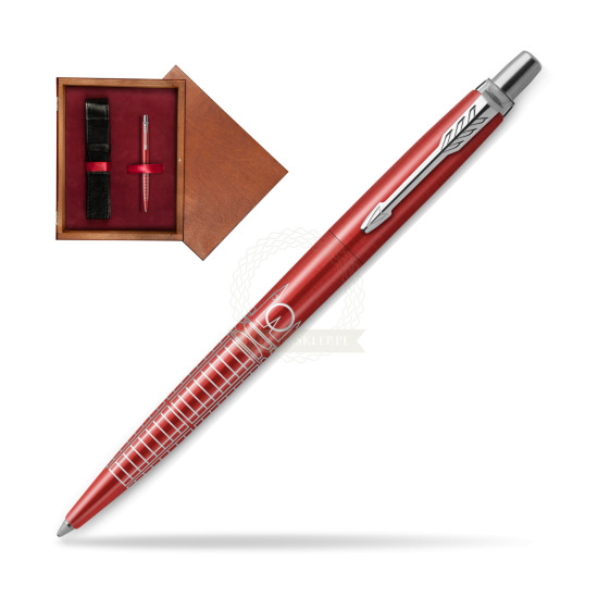 Długopis Parker JOTTER GLOBAL ICON - LONDON w pudełku drewnianym Mahoń Single Bordo