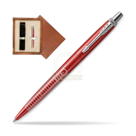 Długopis Parker JOTTER GLOBAL ICON - LONDON w pudełku drewnianym Mahoń Single Ecru