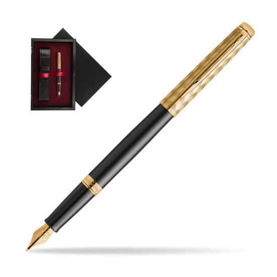 Pióro wieczne Waterman Hémisphère OPERA Collection w pudełku drewnianym Czerń Single Bordo