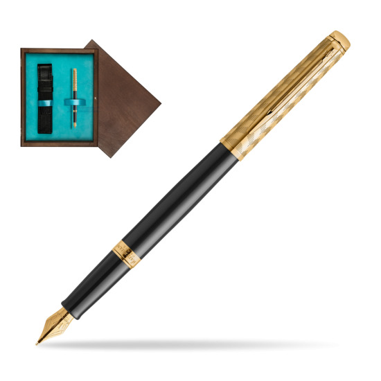 Pióro wieczne Waterman Hémisphère OPERA Collection w pudełku drewnianym Wenge Single Turkus