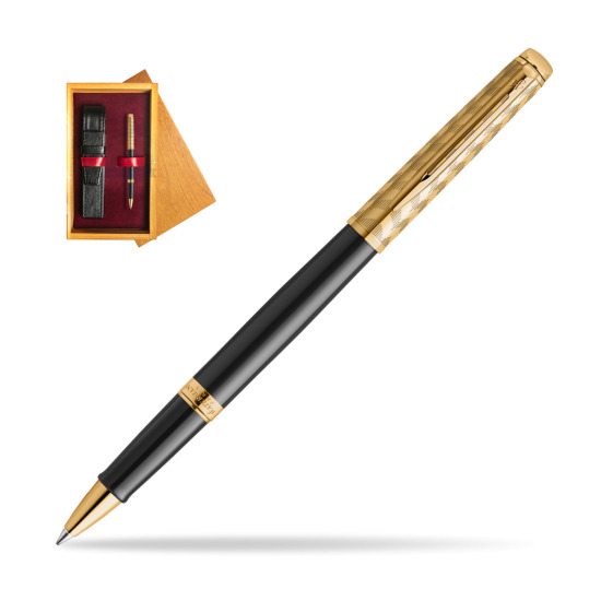 Pióro kulkowe Waterman Hémisphère OPERA Collection w pudełku drewnianym Honey Single Bordo