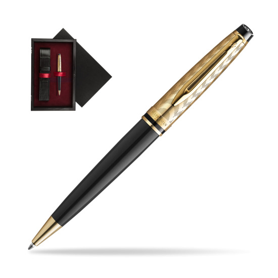 Długopis Waterman Expert OPERA Collection w pudełku drewnianym Czerń Single Bordo