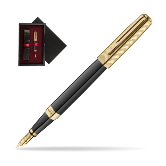 Pióro wieczne Waterman Exception OPERA Collection 18K w pudełku drewnianym Czerń Single Bordo
