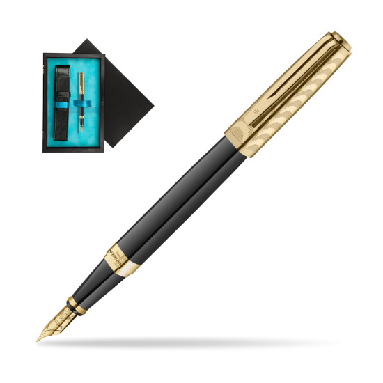 Pióro wieczne Waterman Exception OPERA Collection 18K w pudełku drewnianym Czerń Single Turkus