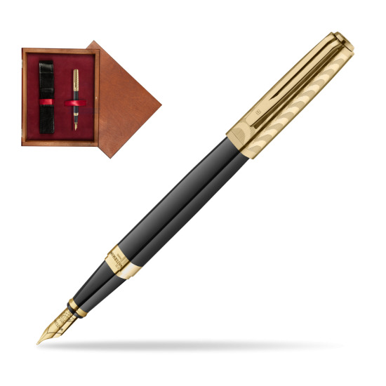 Pióro wieczne Waterman Exception OPERA Collection 18K w pudełku drewnianym Mahoń Single Bordo