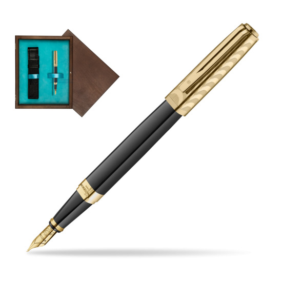 Pióro wieczne Waterman Exception OPERA Collection 18K w pudełku drewnianym Wenge Single Turkus