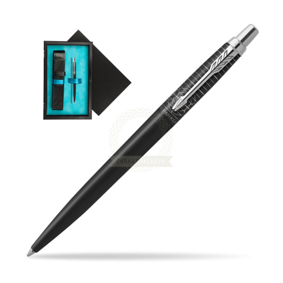 Długopis Parker Jotter XL LEGACY OF FLIGHT w pudełku drewnianym Czerń Single Turkus