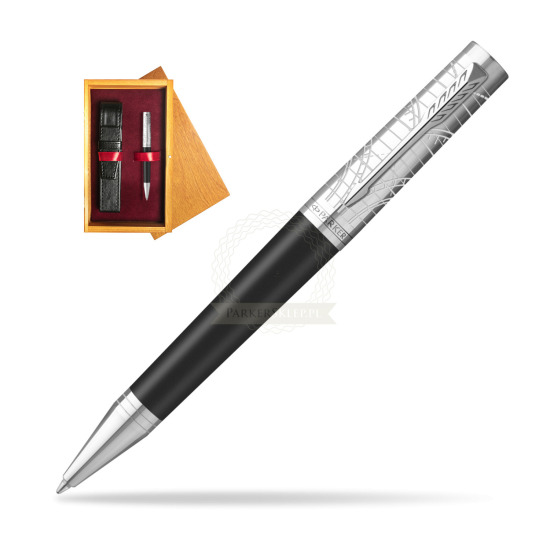 Długopis Parker Ingenuity LEGACY OF FLIGHT w pudełku drewnianym Honey Single Bordo
