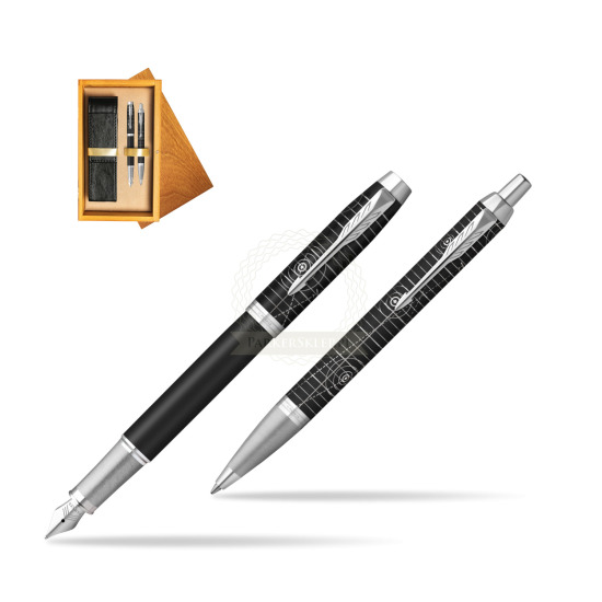 Zestaw prezentowy Parker pióro wieczne + długopis PREMIUM LEGACY OF FLIGHT w pudełku drewnianym Honey Double Ecru