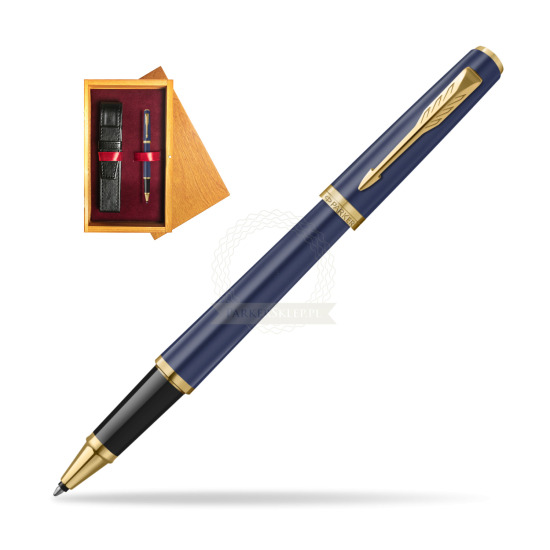 Pióro kulkowe Parker MERIDIAN Blue GT w pudełku drewnianym Honey Single Bordo