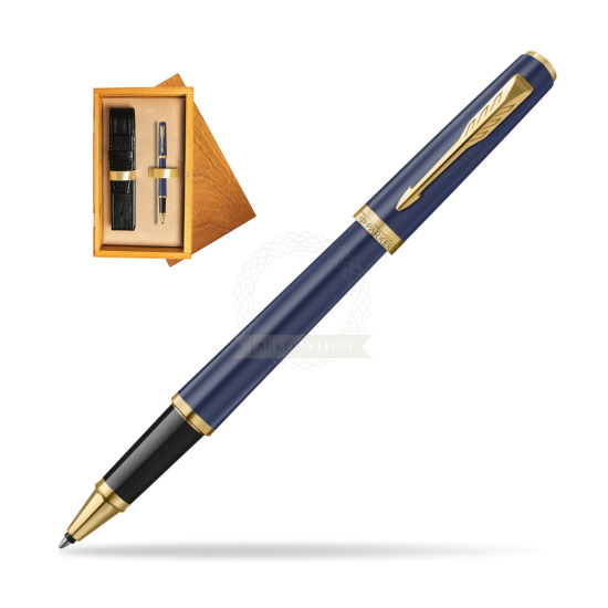 Pióro kulkowe Parker MERIDIAN Blue GT w pudełku drewnianym Honey Single Ecru