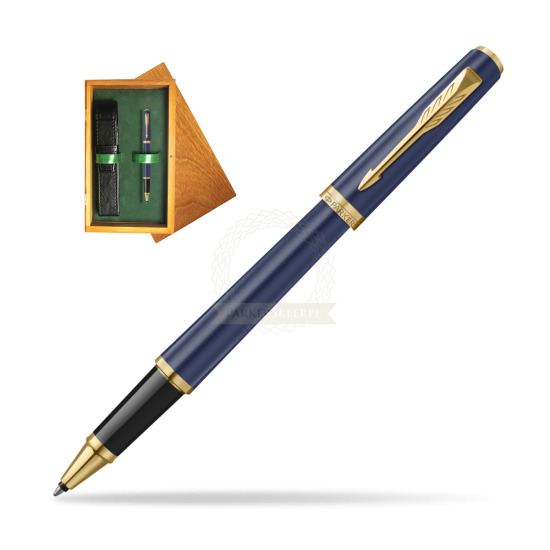 Pióro kulkowe Parker MERIDIAN Blue GT w pudełku drewnianym Honey Single Zieleń