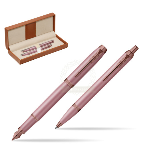 Zestaw Parker Pióro wieczne + Długopis IM RITUALS MAUVE w pudełku classic brown