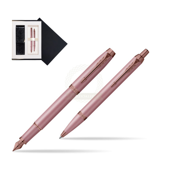 Zestaw Parker Pióro wieczne + Długopis IM RITUALS MAUVE w czarnym pudełku zamszowym