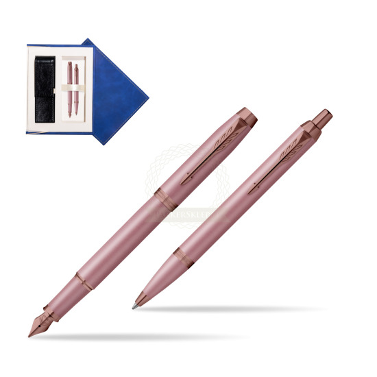 Zestaw Parker Pióro wieczne + Długopis IM RITUALS MAUVE w granatowym pudełku zamszowym