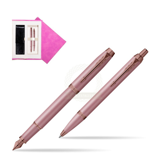 Zestaw Parker Pióro wieczne + Długopis IM RITUALS MAUVE w pudełku zamszowym fuksja
