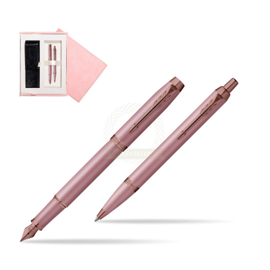Zestaw Parker Pióro wieczne + Długopis IM RITUALS MAUVE w różowym pudełku zamszowym