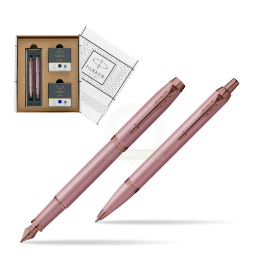 Zestaw Parker Pióro wieczne + Długopis IM RITUALS MAUVE w białym pudełko Parker Eco