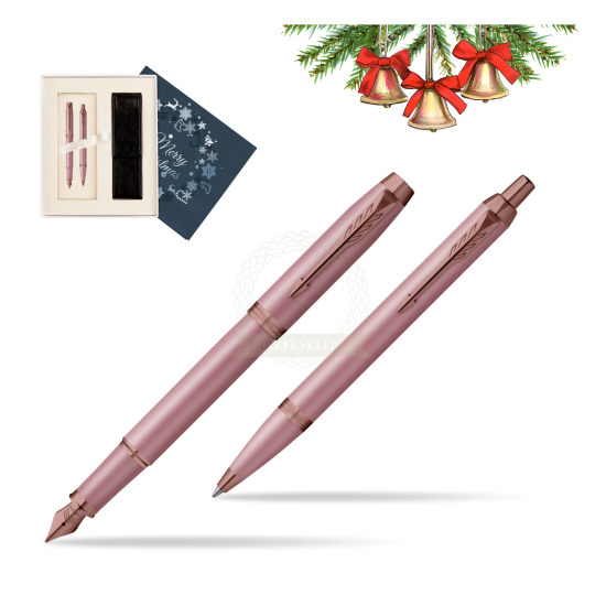 Zestaw Parker Pióro wieczne + Długopis IM RITUALS MAUVE w pudełku Merry Christmas granatowe