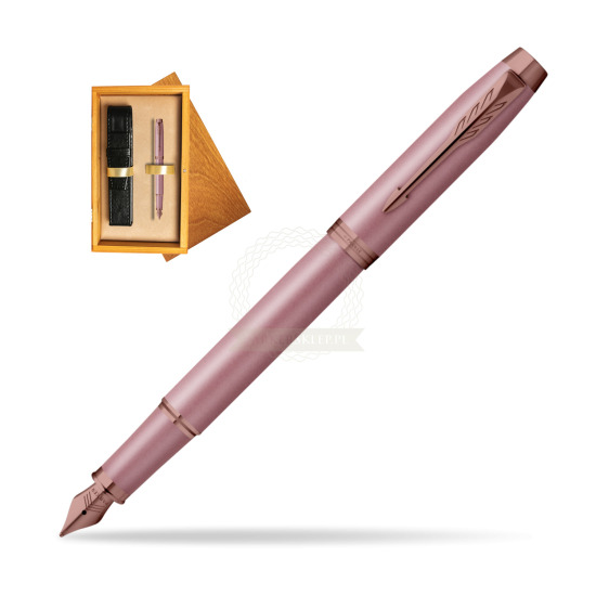 Pióro wieczne Parker IM RITUALS MAUVE w pudełku drewnianym Honey Single Ecru