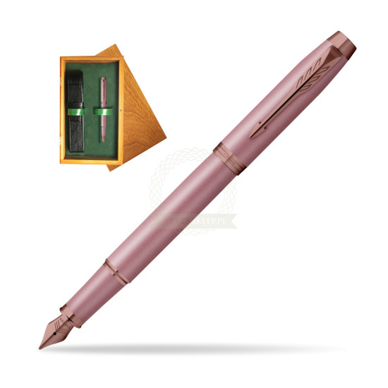 Pióro wieczne Parker IM RITUALS MAUVE w pudełku drewnianym Honey Single Zieleń