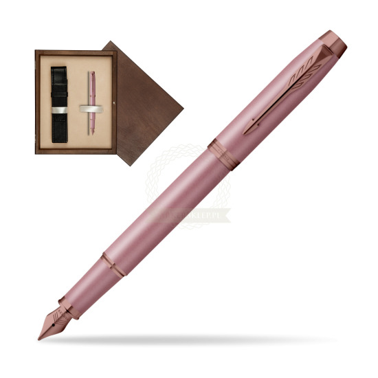 Pióro wieczne Parker IM RITUALS MAUVE w pudełku drewnianym Wenge Single Ecru