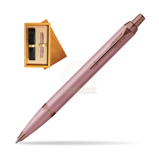 Długopis Parker IM RITUALS MAUVE w pudełku drewnianym Honey Single Ecru
