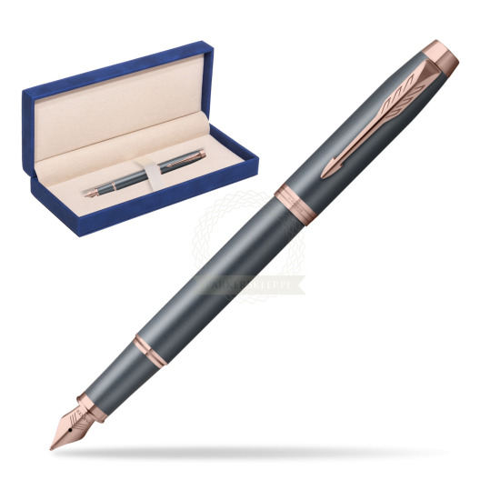 Pióro wieczne Parker IM TURQUOISE SLATE w granatowym pudełku zamszowym