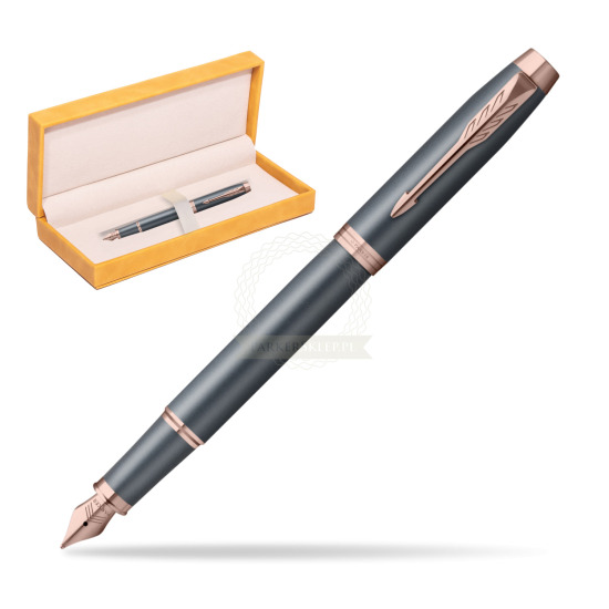 Pióro wieczne Parker IM TURQUOISE SLATE w żółtym pudełku zamszowym