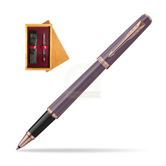 Pióro kulkowe Parker MERIDIAN Purple PGT w pudełku drewnianym Honey Single Bordo