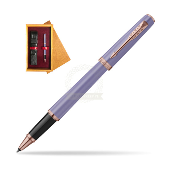 Pióro kulkowe Parker MERIDIAN Lilac PGT w pudełku drewnianym Honey Single Bordo