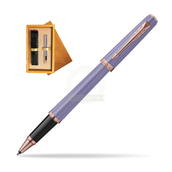 Pióro kulkowe Parker MERIDIAN Lilac PGT w pudełku drewnianym Honey Single Ecru