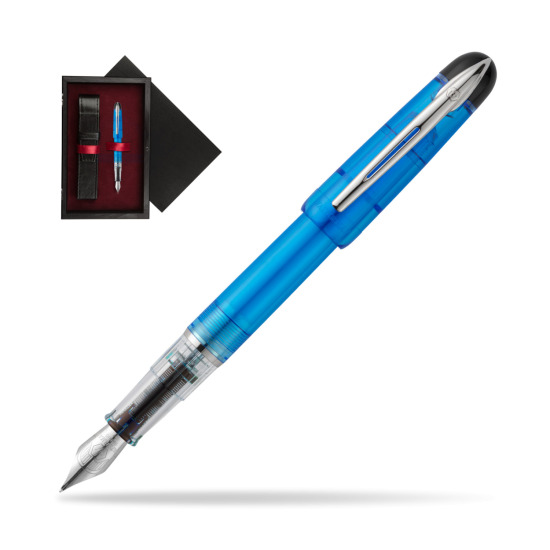 Pióro wieczne Waterman Kultur Assortis Blue Crystal w pudełku drewnianym Czerń Single Bordo