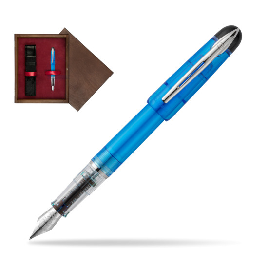 Pióro wieczne Waterman Kultur Assortis Blue Crystal w pudełku drewnianym Wenge Single Bordo