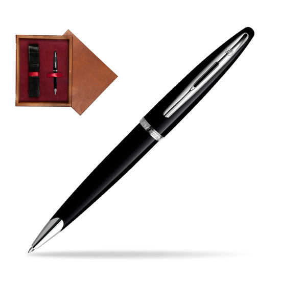 Długopis Waterman Carène Morze Czarne ST w pudełku drewnianym Mahoń Single Bordo