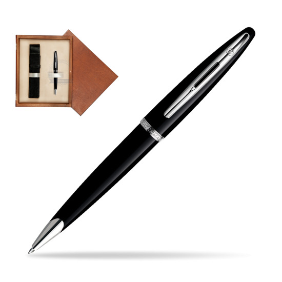 Długopis Waterman Carène Morze Czarne ST w pudełku drewnianym Mahoń Single Ecru
