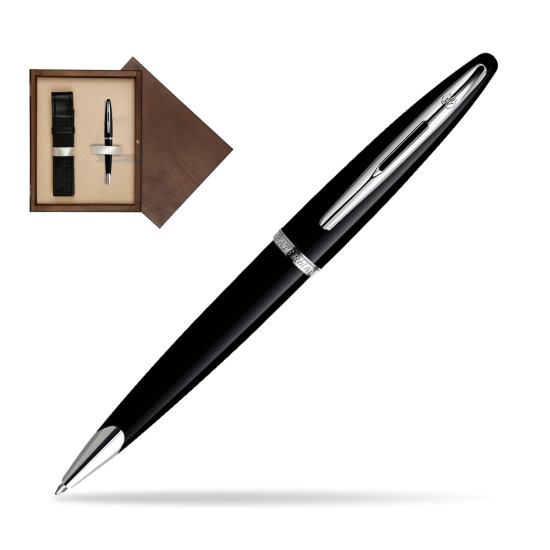 Długopis Waterman Carène Morze Czarne ST w pudełku drewnianym Wenge Single Ecru