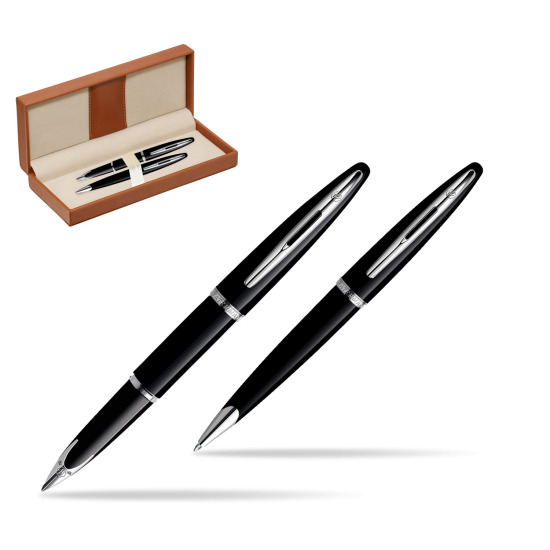 Zestaw prezentowy pióro wieczne + długopis Waterman Carène Morze Czarne ST w pudełku classic brown