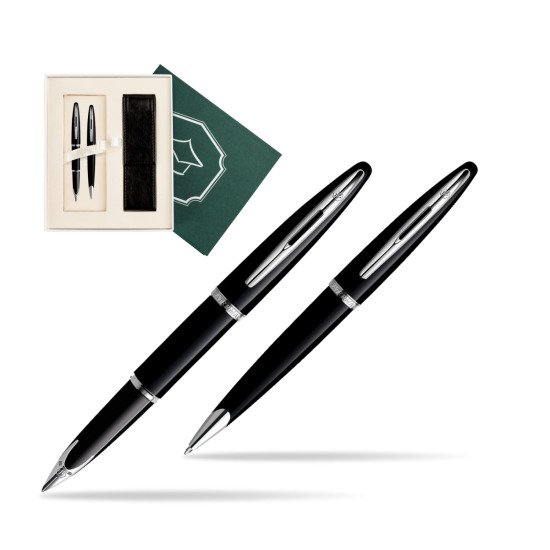 Zestaw prezentowy pióro wieczne + długopis Waterman Carène Morze Czarne ST w pudełku Wiedza i Nauka