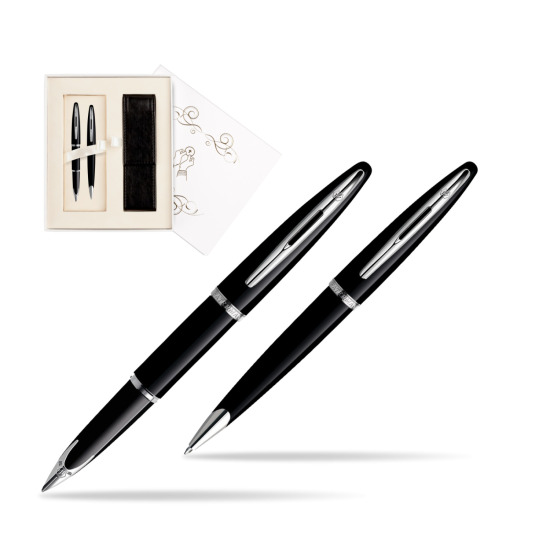 Zestaw prezentowy pióro wieczne + długopis Waterman Carène Morze Czarne ST w pudełku Pamiątka I Komunii