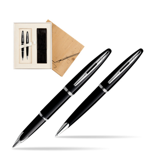 Zestaw prezentowy pióro wieczne + długopis Waterman Carène Morze Czarne ST w pudełku Jubileusz 2