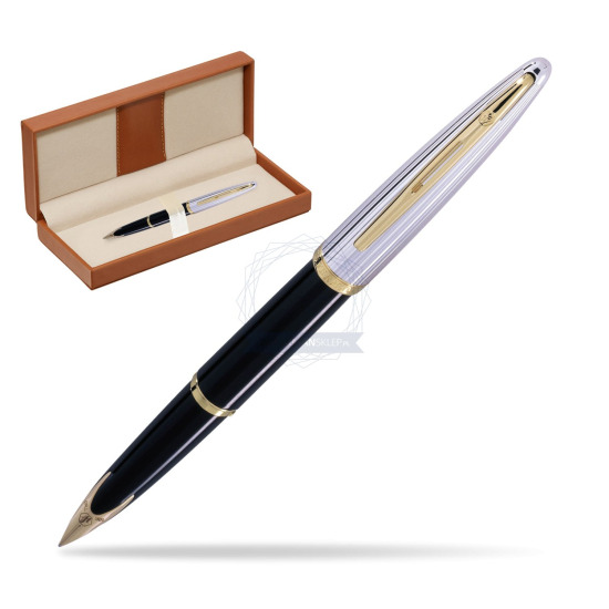 Pióro wieczne Waterman Carène Deluxe Czarny GT w pudełku classic brown