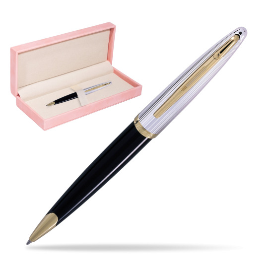 Długopis Waterman Carène Deluxe Czarny GT w różowym pudełku zamszowym