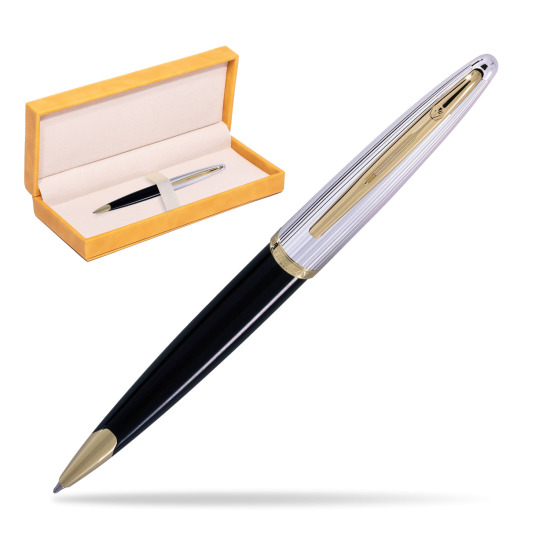 Długopis Waterman Carène Deluxe Czarny GT w żółtym pudełku zamszowym