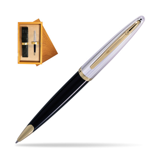 Długopis Waterman Carène Deluxe Czarny GT w pudełku drewnianym Honey Single Ecru