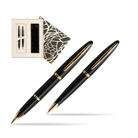 Zestaw prezentowy pióro wieczne + długopis Waterman Carène Morze Czarne GT w pudełku Jubileusz